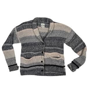 Aritzia Chunky Knit Yarn Italian Cardigan Sweater Stripe Wilfred Large